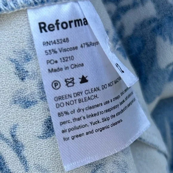 Reformation Gavin Midi Dress Olympia Floral Blue White 12 - Picture 15 of 16